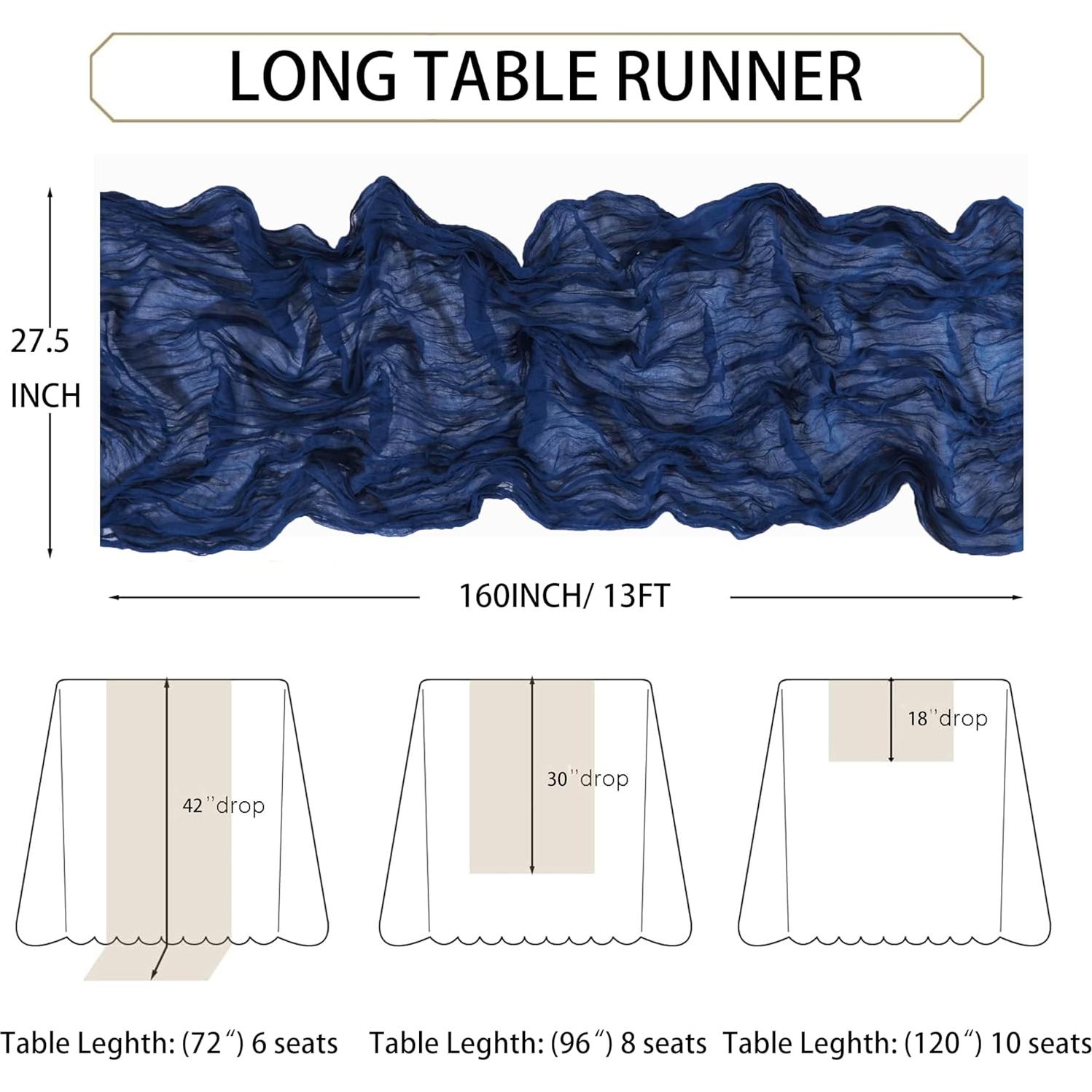 Caminito de Mesa de Gasa Azul Marino Snowkingdom 4.06m