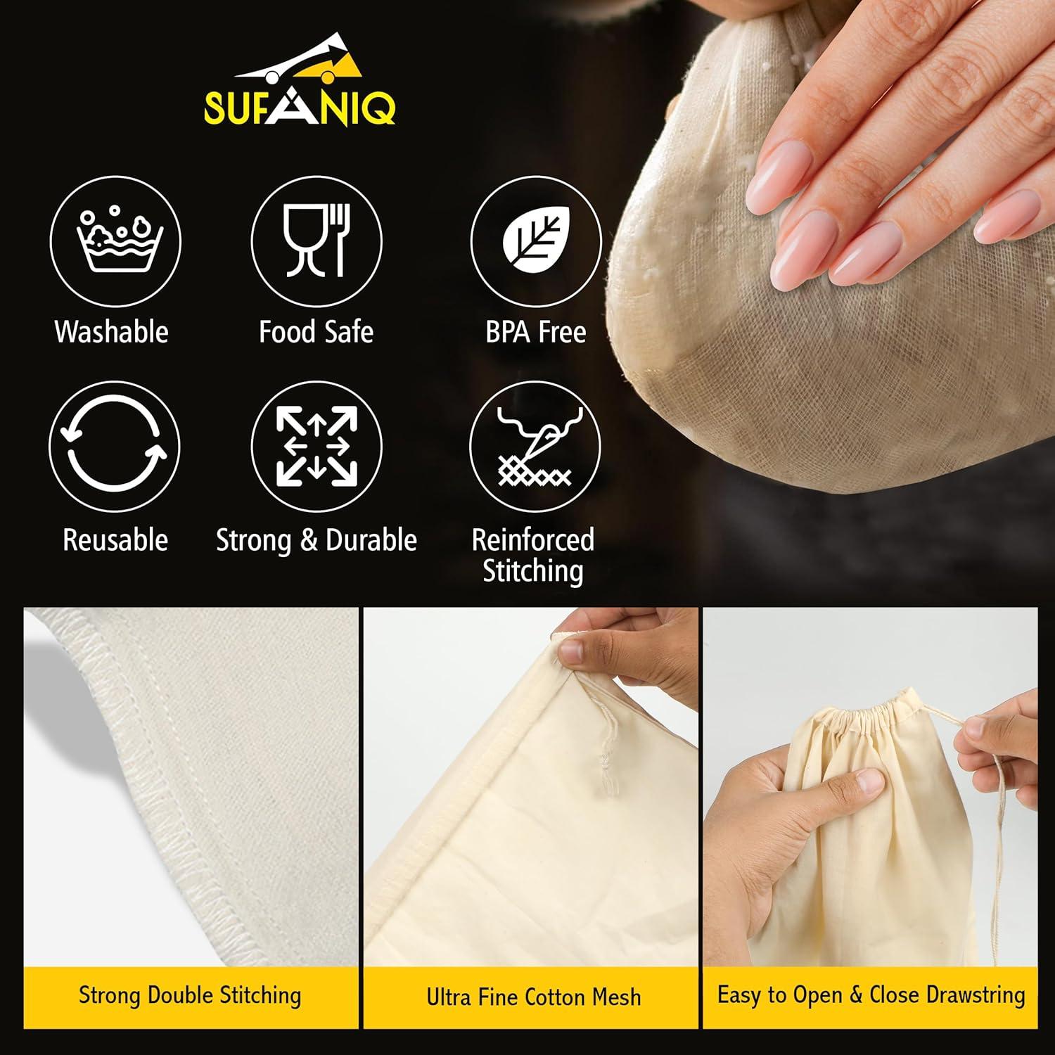 Bolsa de Leche de Nueces SUFANIQ 30x30 cm Algodón Reutilizable