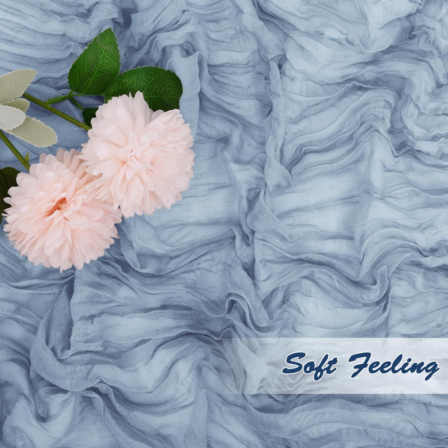 Caminos de Mesa de Gasa Azul Polvoriento ChicToteDesigns 90x300cm