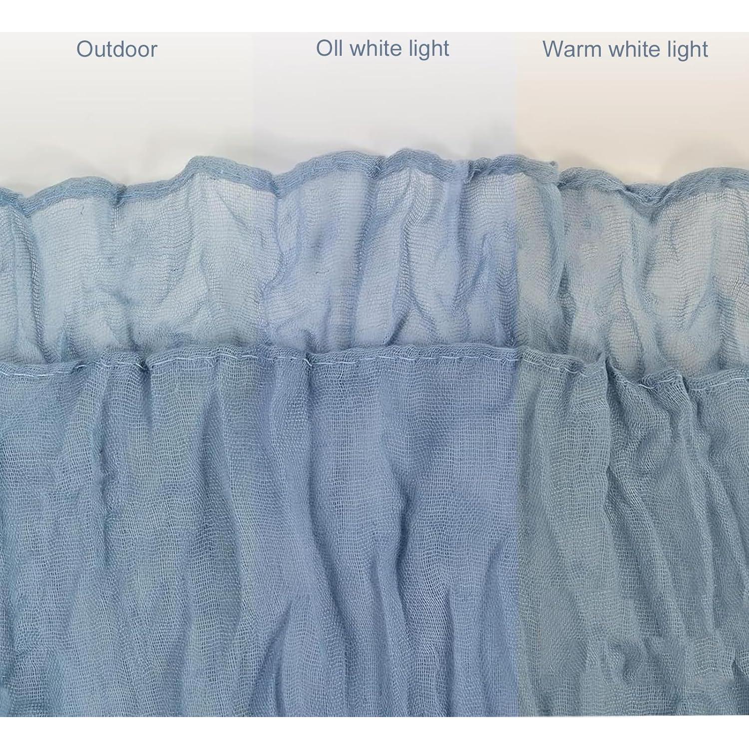 Caminos de Mesa de Gasa Azul Polvoriento ChicToteDesigns 90x300cm