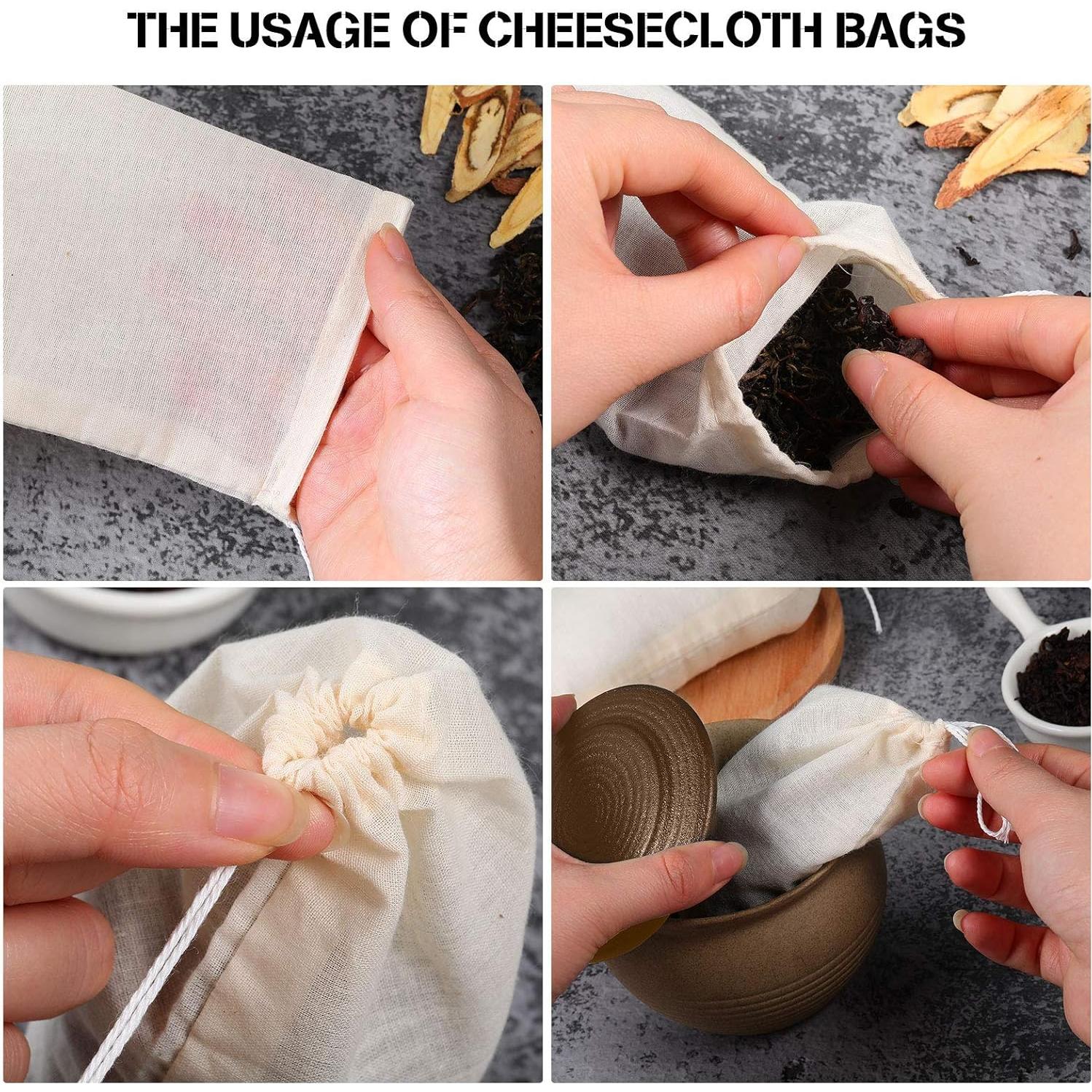 Bolsas de Tela Reutilizables Boao 50 Pcs 10x15 cm para Té y Café