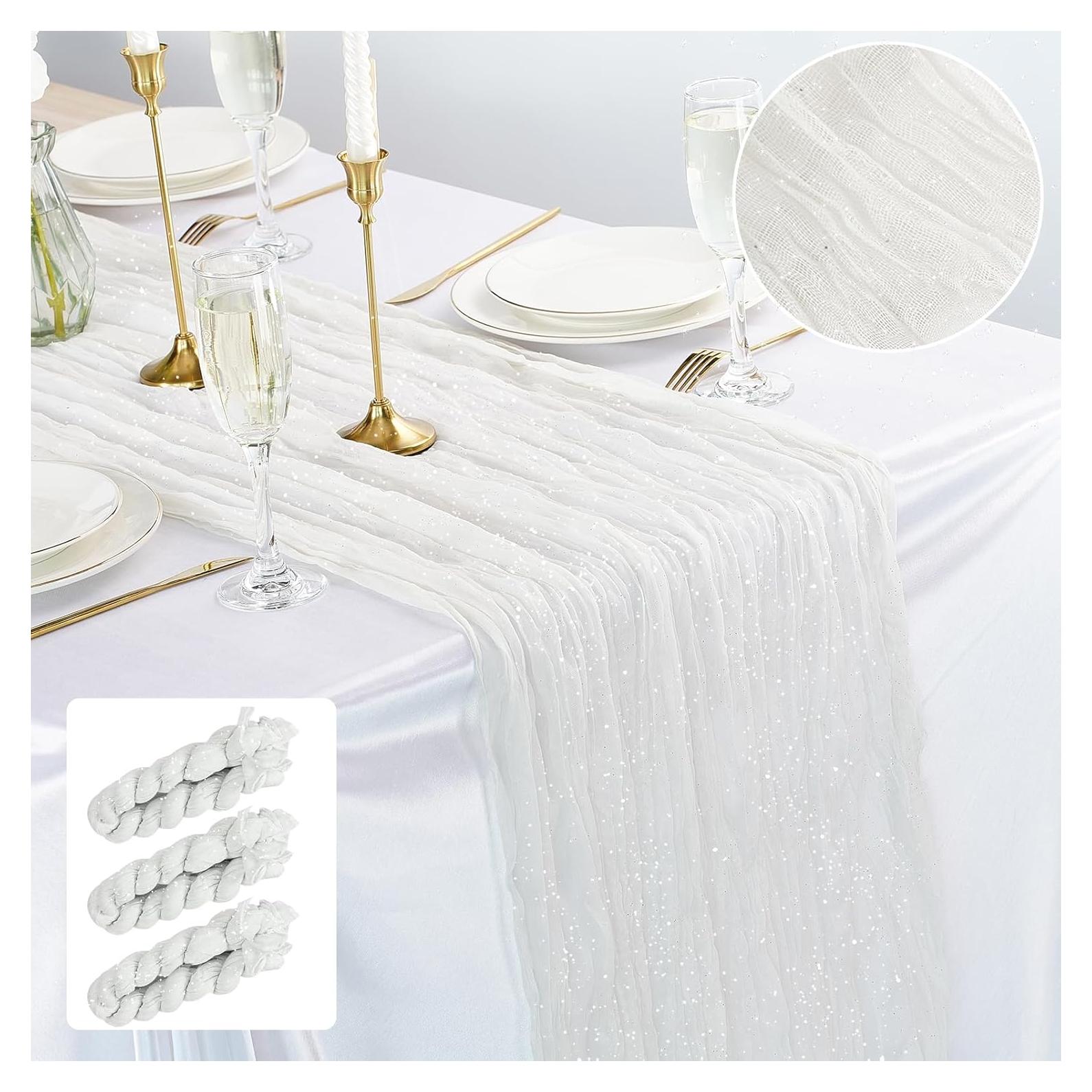 Corredor de Mesa Brillante Gzcvba 3 Piezas 3.05 m Marfil