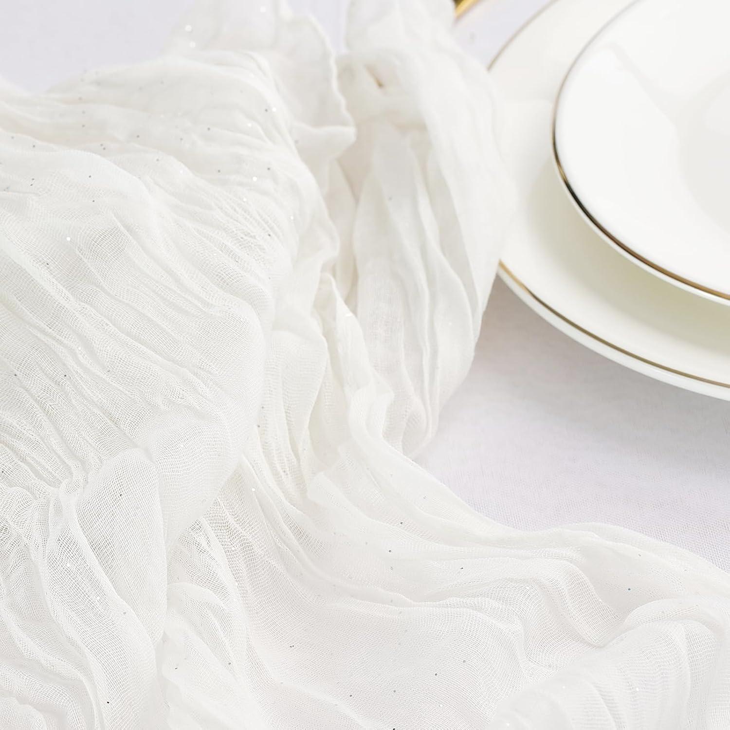 Corredor de Mesa Brillante Gzcvba 3 Piezas 3.05 m Marfil