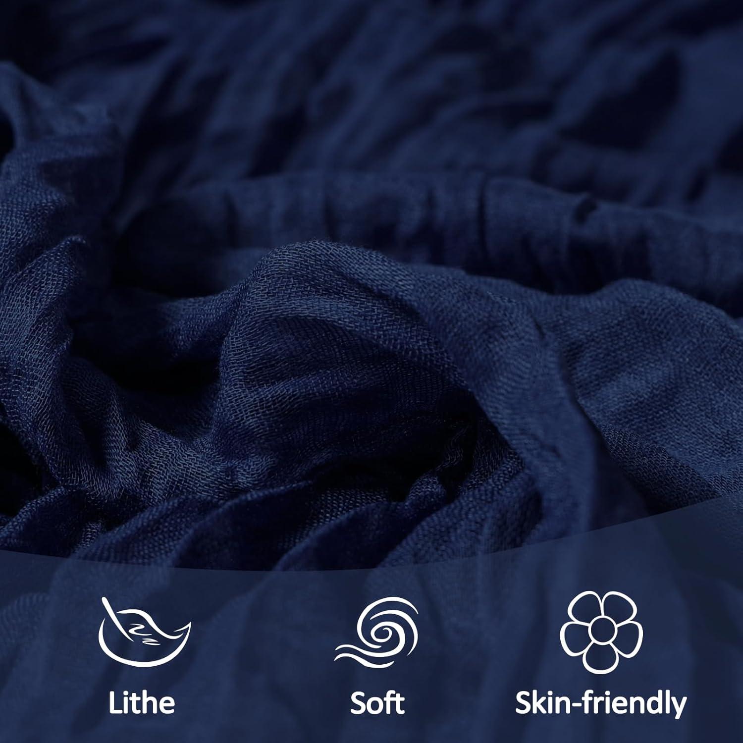 Paquete de 6 Caminos de Mesa de Gasa Azul Marino 90x300 cm