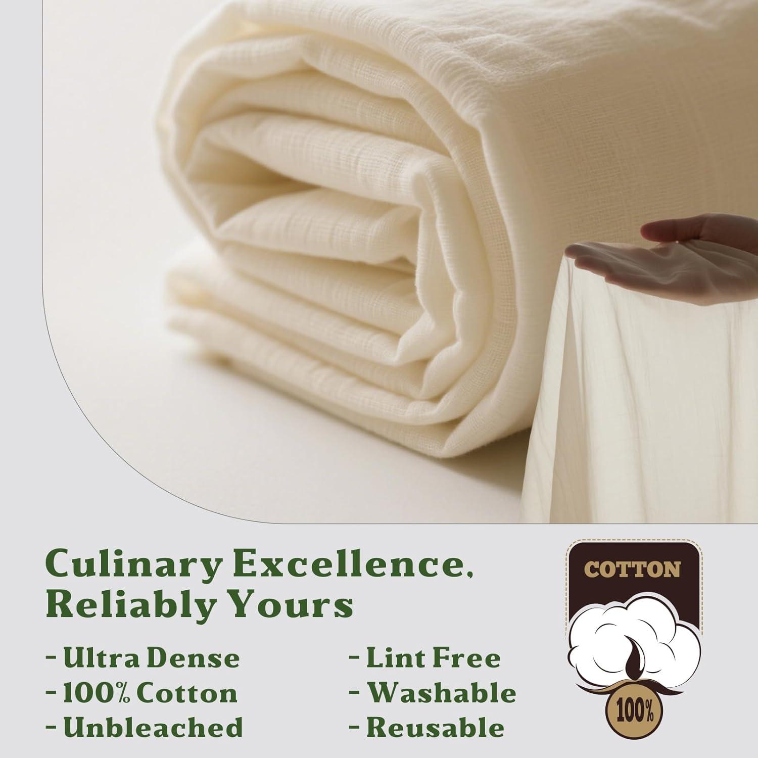 Gasa Orgánica 100% Algodón Sin Blanquear 2 Yardas JCIIEWF