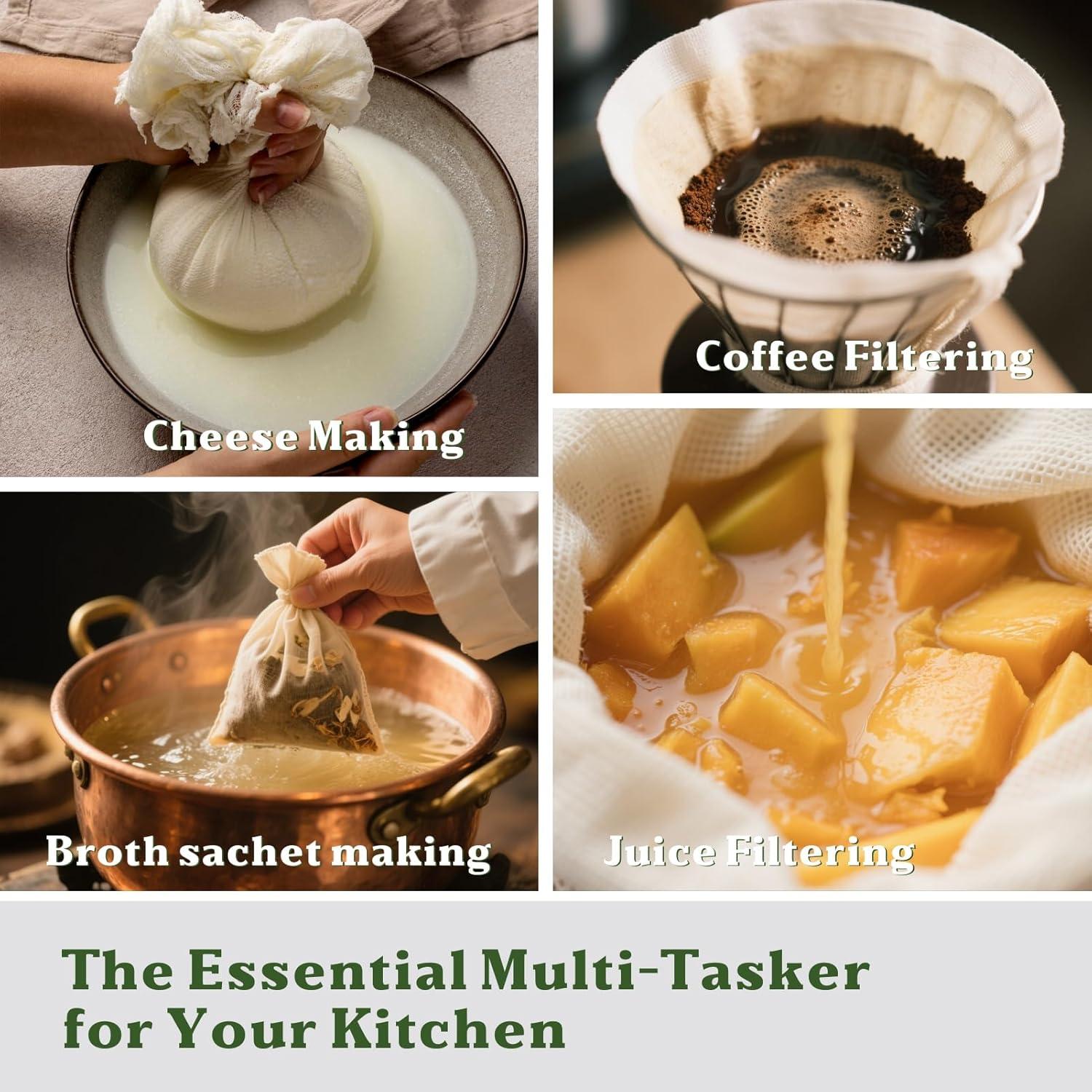 Gasa Orgánica 100% Algodón Sin Blanquear 2 Yardas JCIIEWF