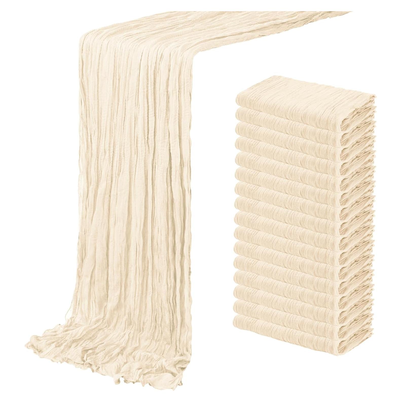 Paquete de 16 Caminos de Mesa de Gasa Marfil 50.8x304.8 cm