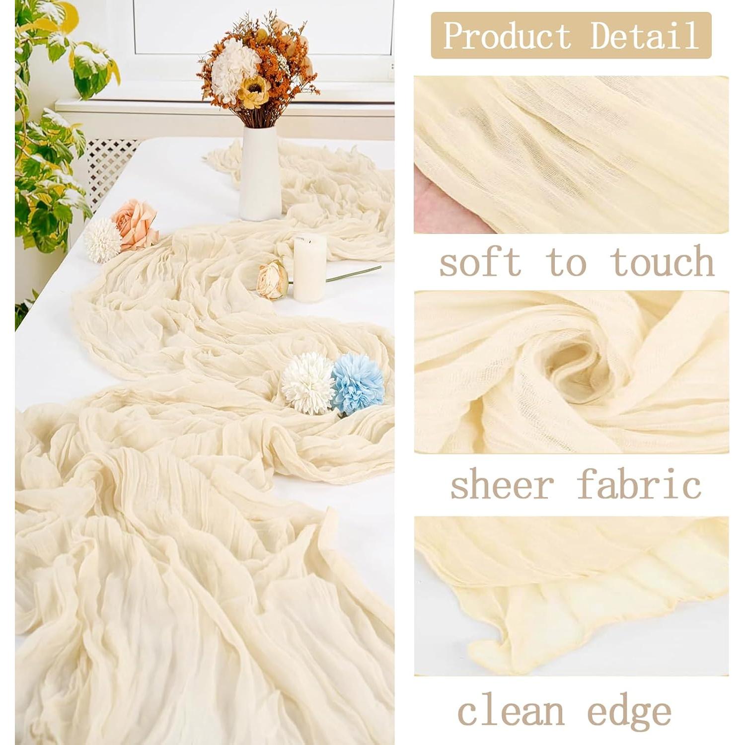 Paquete de 16 Caminos de Mesa de Gasa Marfil 50.8x304.8 cm