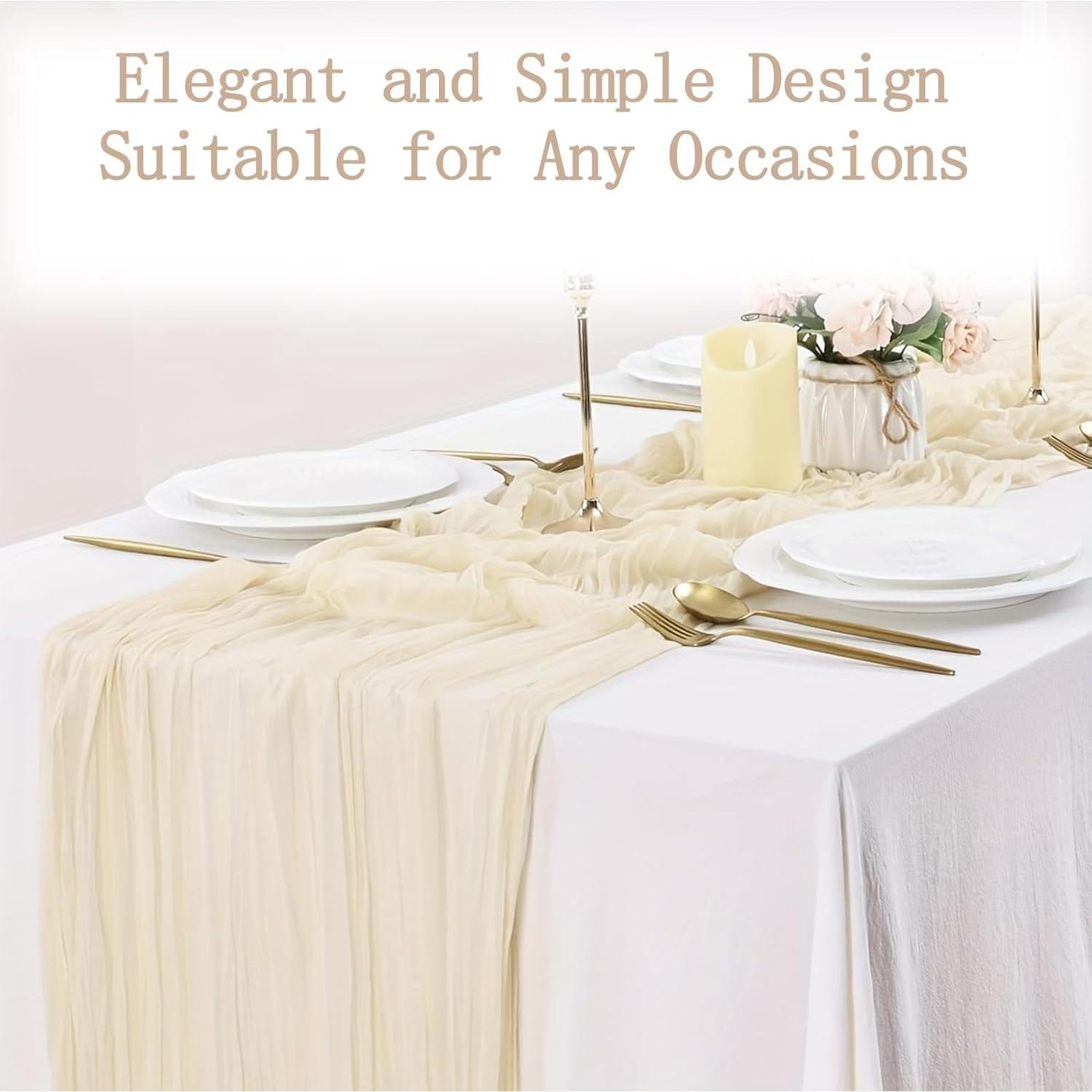 Paquete de 16 Caminos de Mesa de Gasa Marfil 50.8x304.8 cm