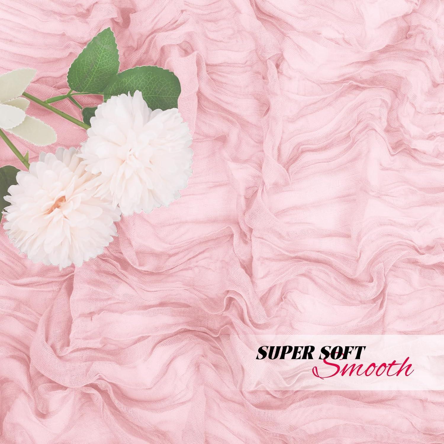 Paquete de 8 Caminos de Mesa de Gasa Rosa Claro 50.8x304.8 cm