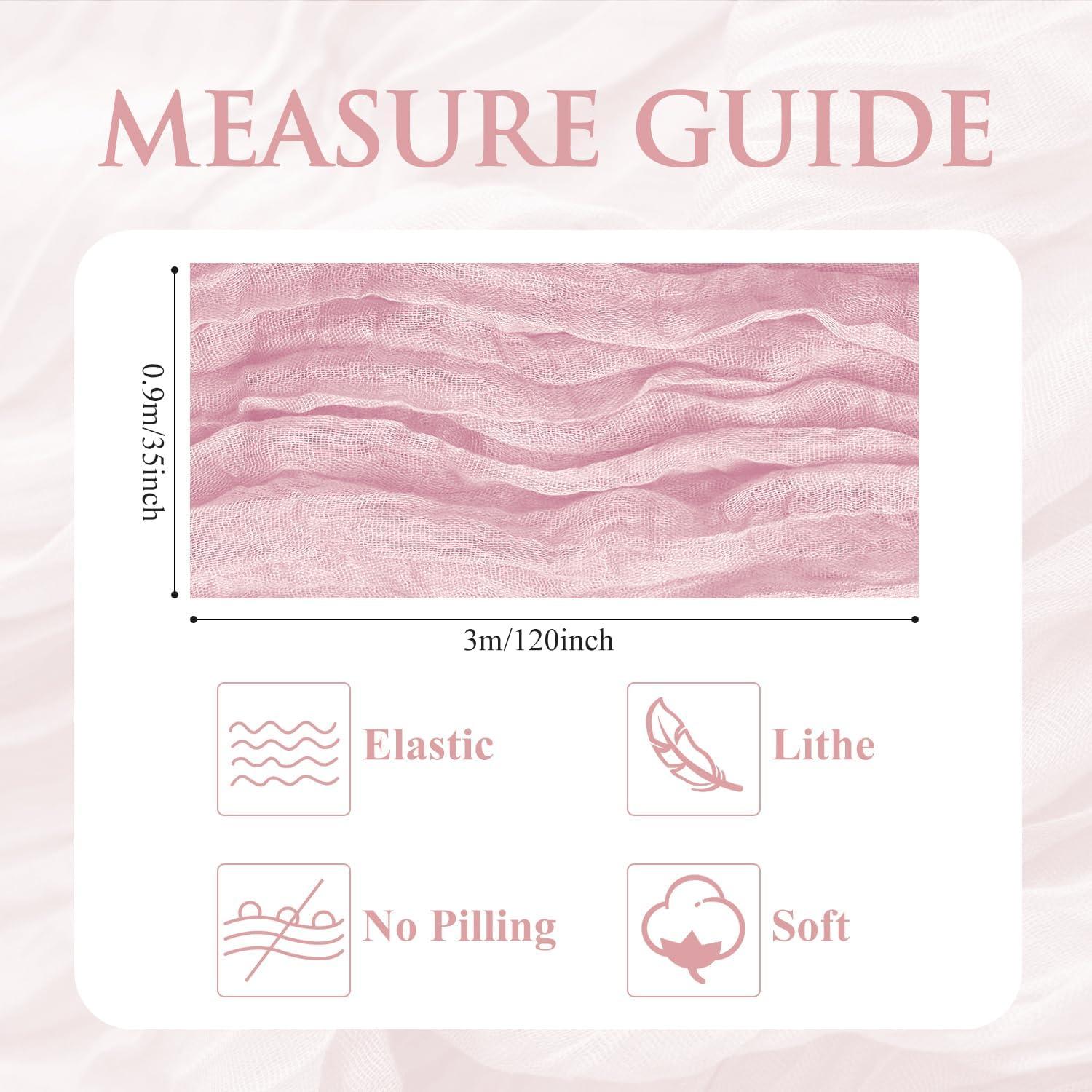 Camino de Mesa Cheesecloth 3 Piezas Rosa Sonrojado 365.76cm