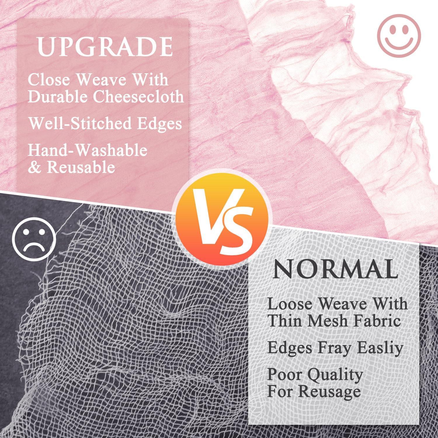 Camino de Mesa Cheesecloth 3 Piezas Rosa Sonrojado 365.76cm