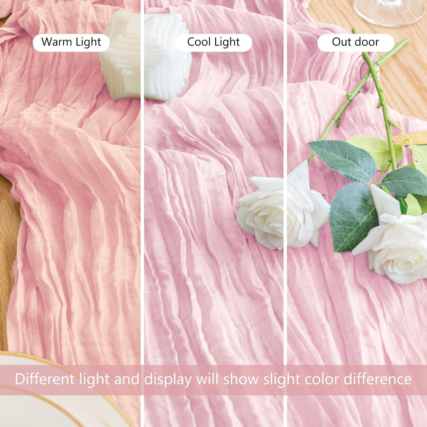 Camino de Mesa Cheesecloth 3 Piezas Rosa Sonrojado 365.76cm