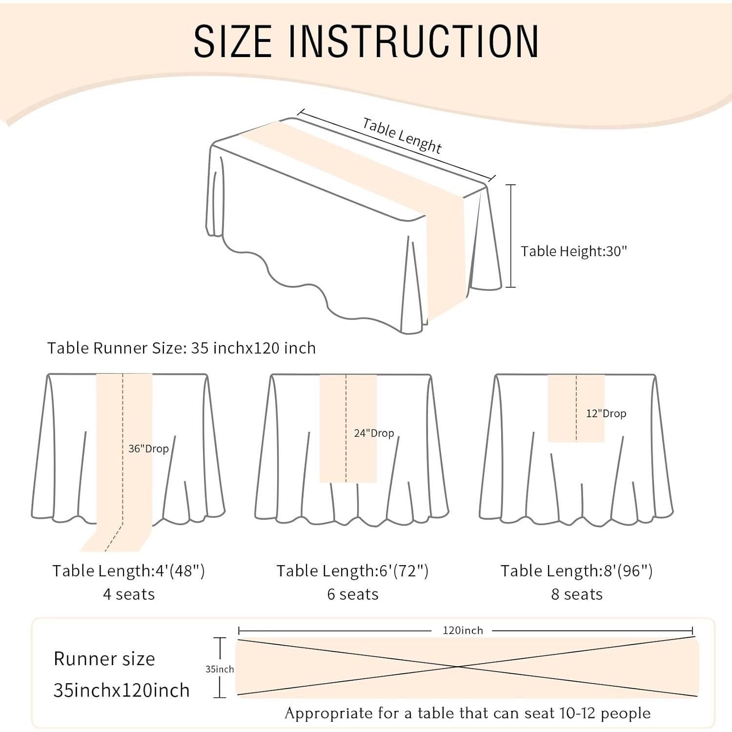 Corredor de Mesa de Gasa Beige LuoluoHouse 89x305 cm Paquete de 5