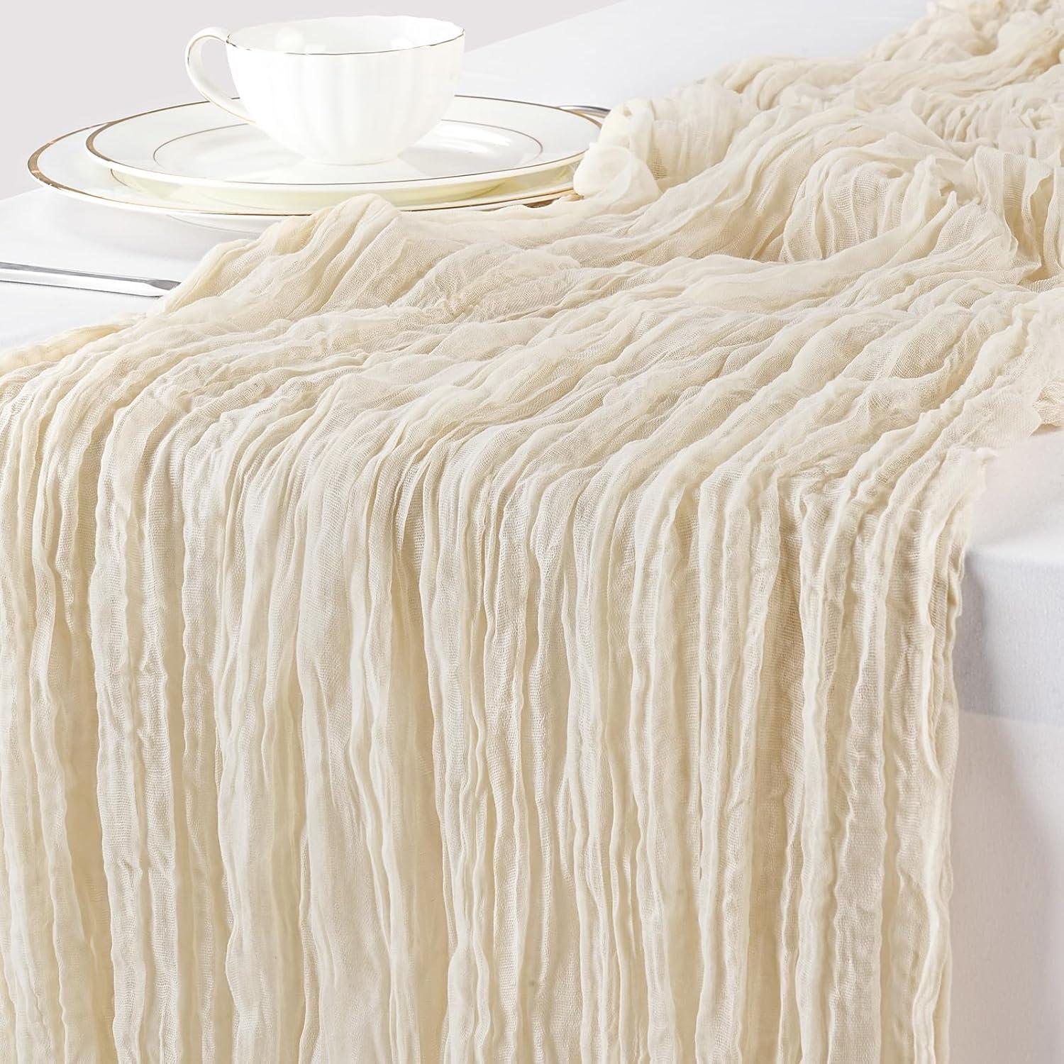 Corredor de Mesa de Gasa Beige LuoluoHouse 89x305 cm Paquete de 5