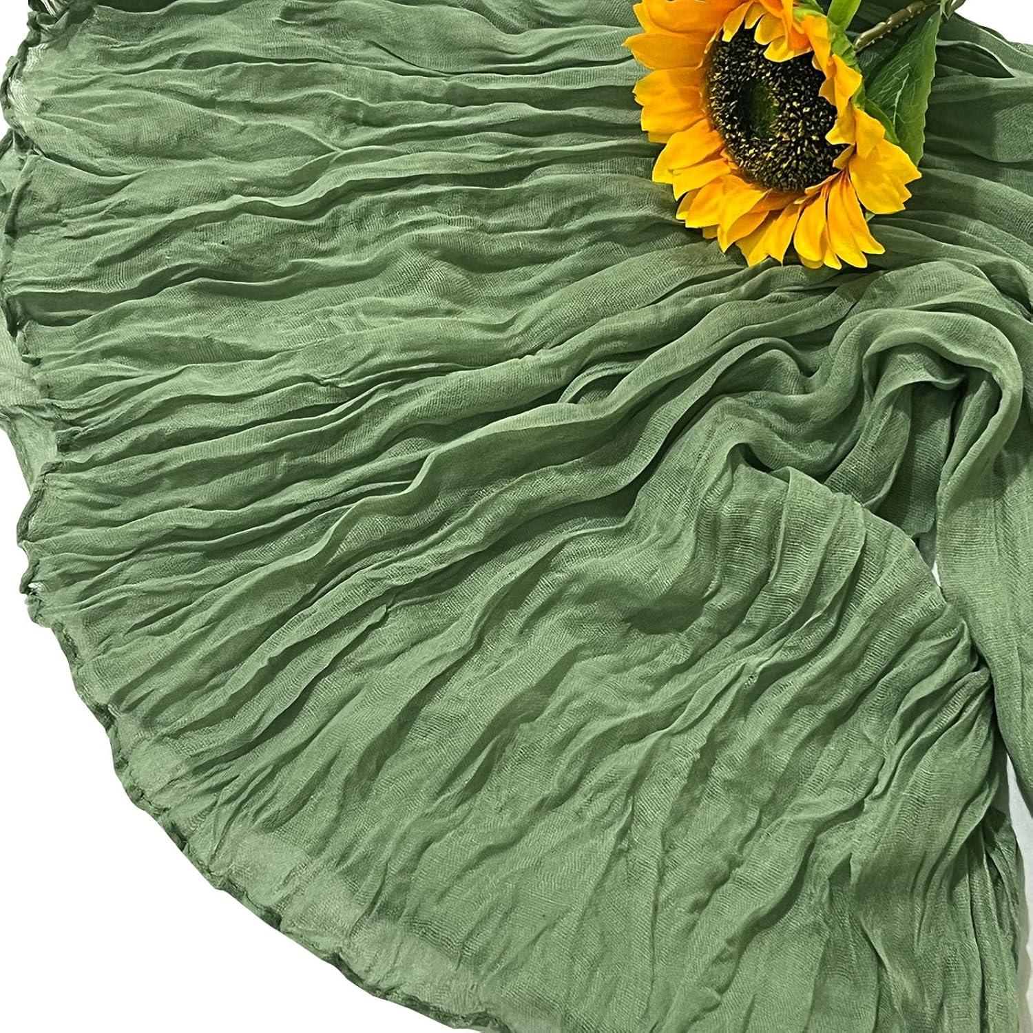 Paquete de 12 Caminos de Mesa de Gasa Verde Salvia 55x300cm