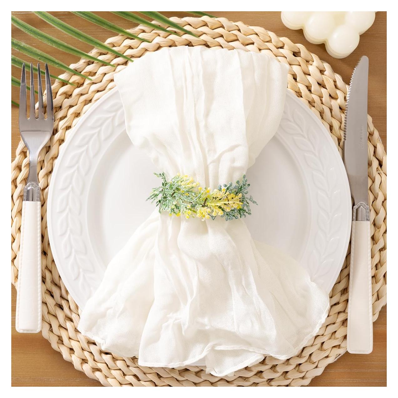 Juego de 10 Servilletas de Gasa Marfil Socomi 53.34 cm