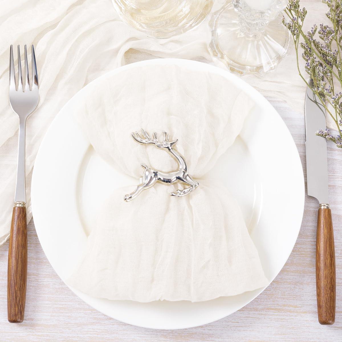 Juego de 10 Servilletas de Gasa Marfil Socomi 53.34 cm