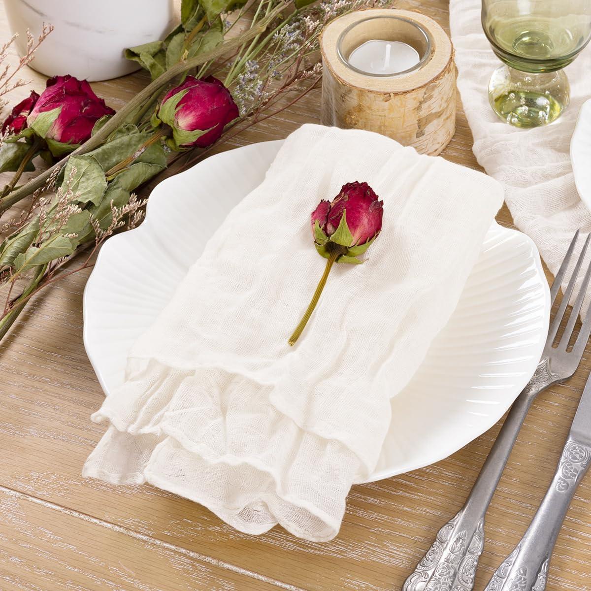 Juego de 10 Servilletas de Gasa Marfil Socomi 53.34 cm