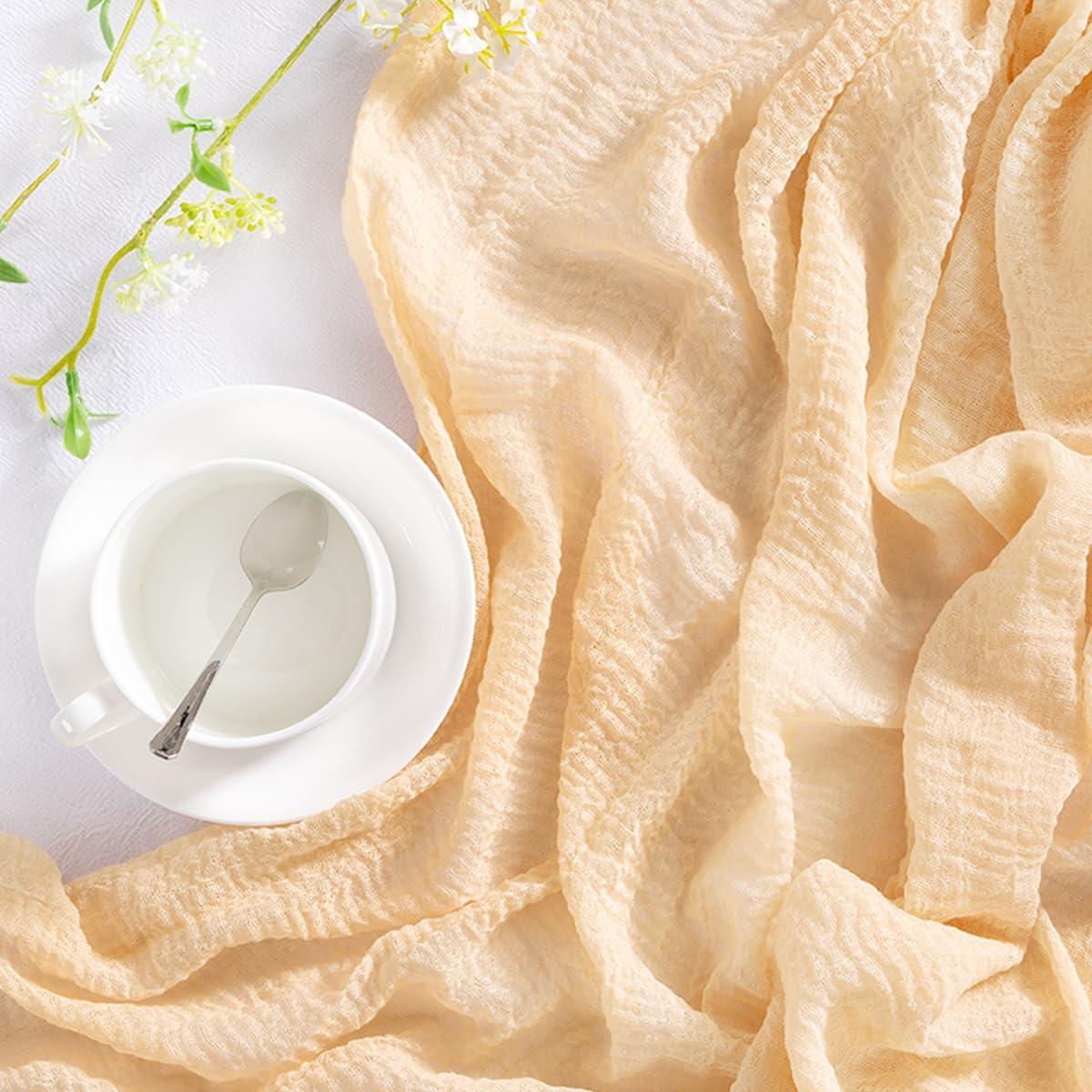 Caminito de Mesa Boho DeZerlor Gasa Champagne 2 Piezas 120 cm