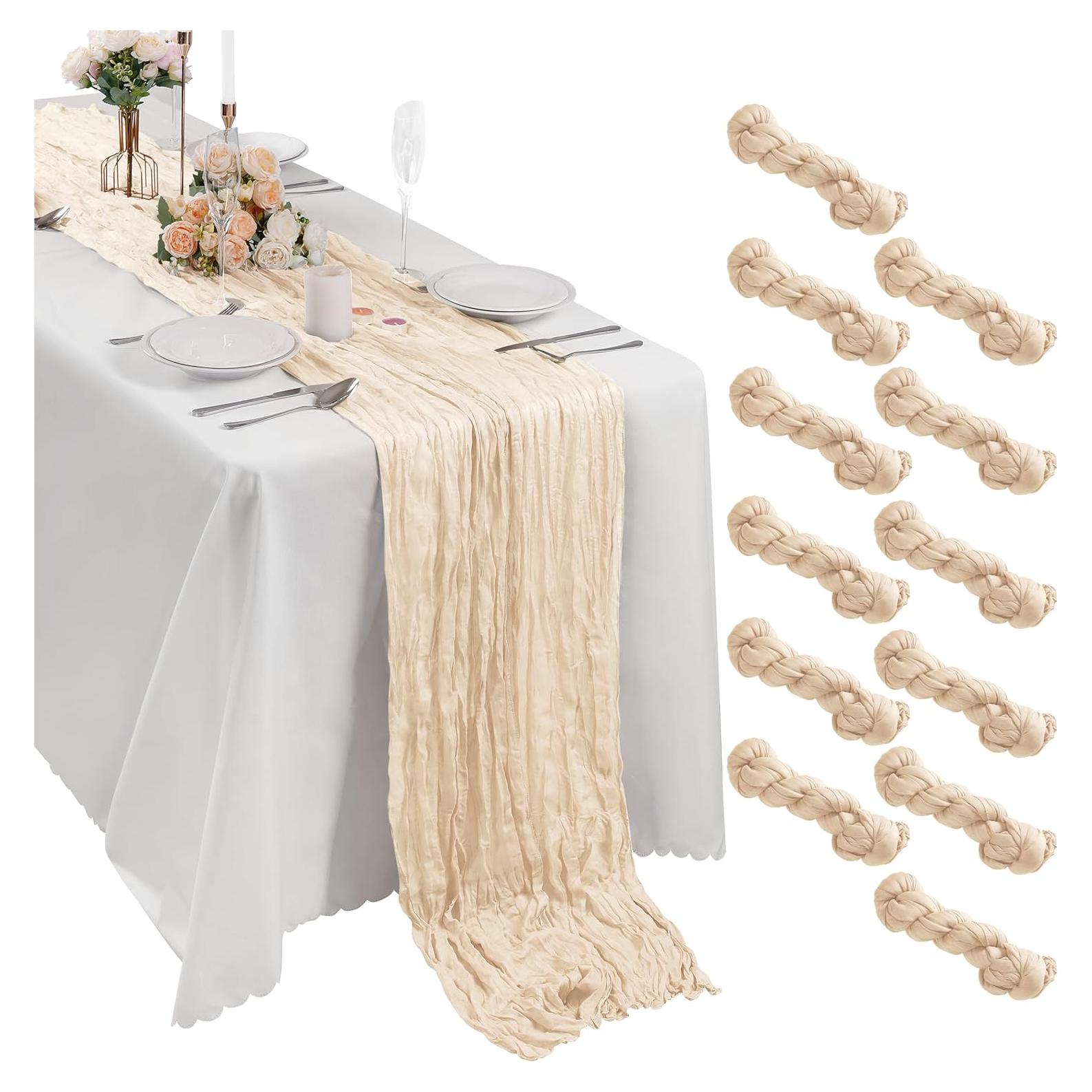 Camino de Mesa Cheesecloth 12 Piezas Bailarina 43x274 cm Marfil