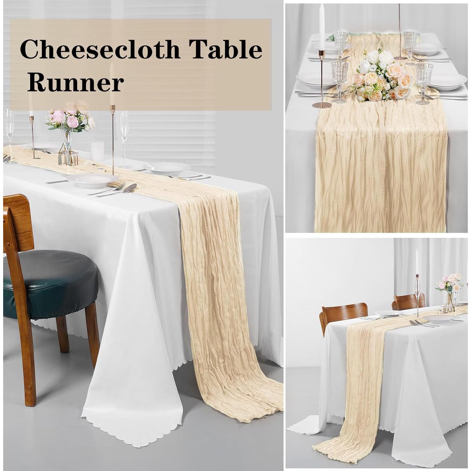 Camino de Mesa Cheesecloth 12 Piezas Bailarina 43x274 cm Marfil