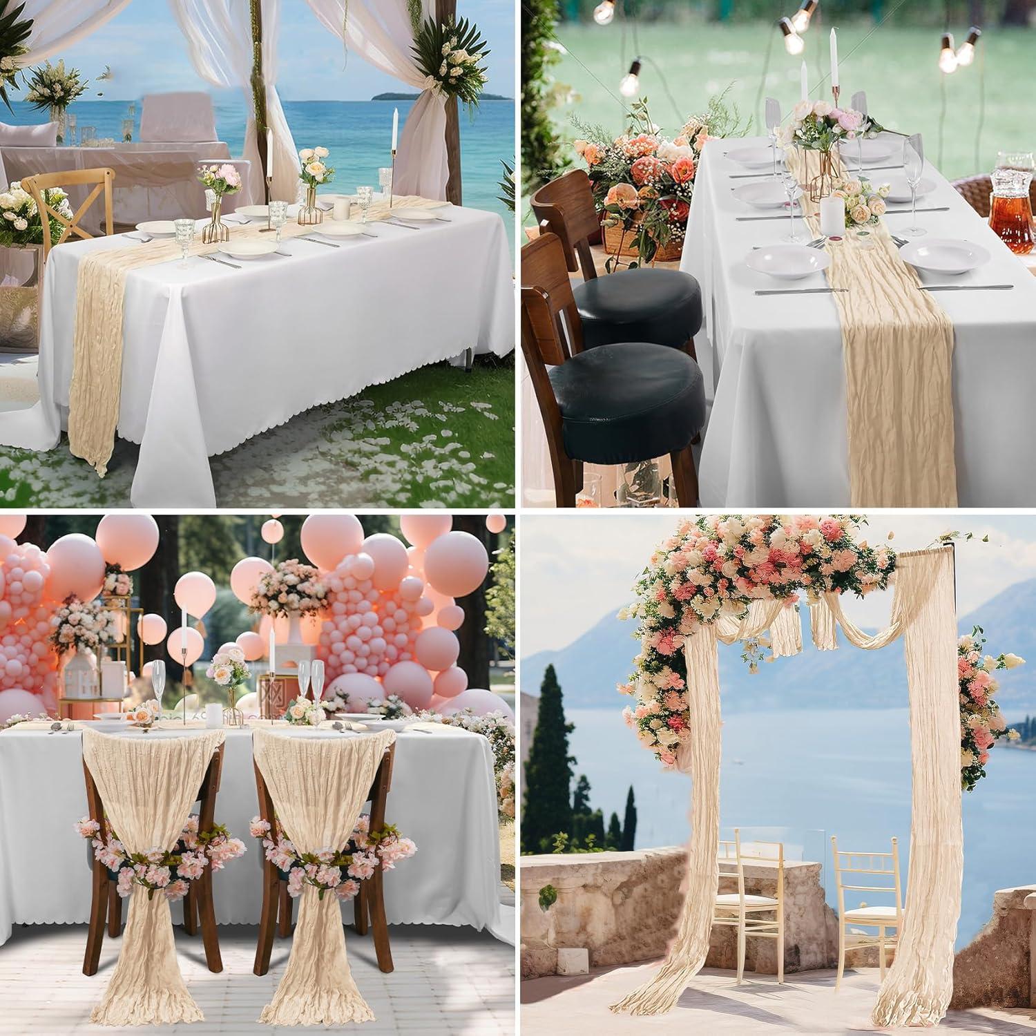 Camino de Mesa Cheesecloth 12 Piezas Bailarina 43x274 cm Marfil