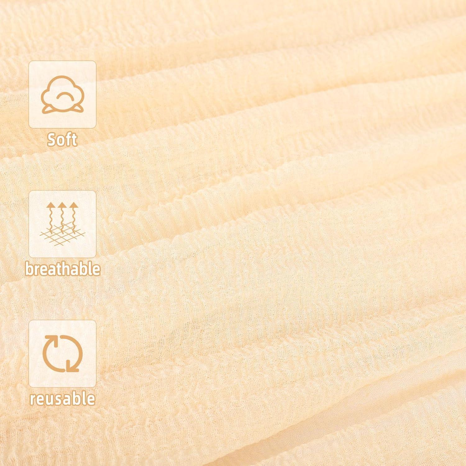 Corredor de Mesa de Gasa Beige 89x305 cm Blissource 6 Piezas