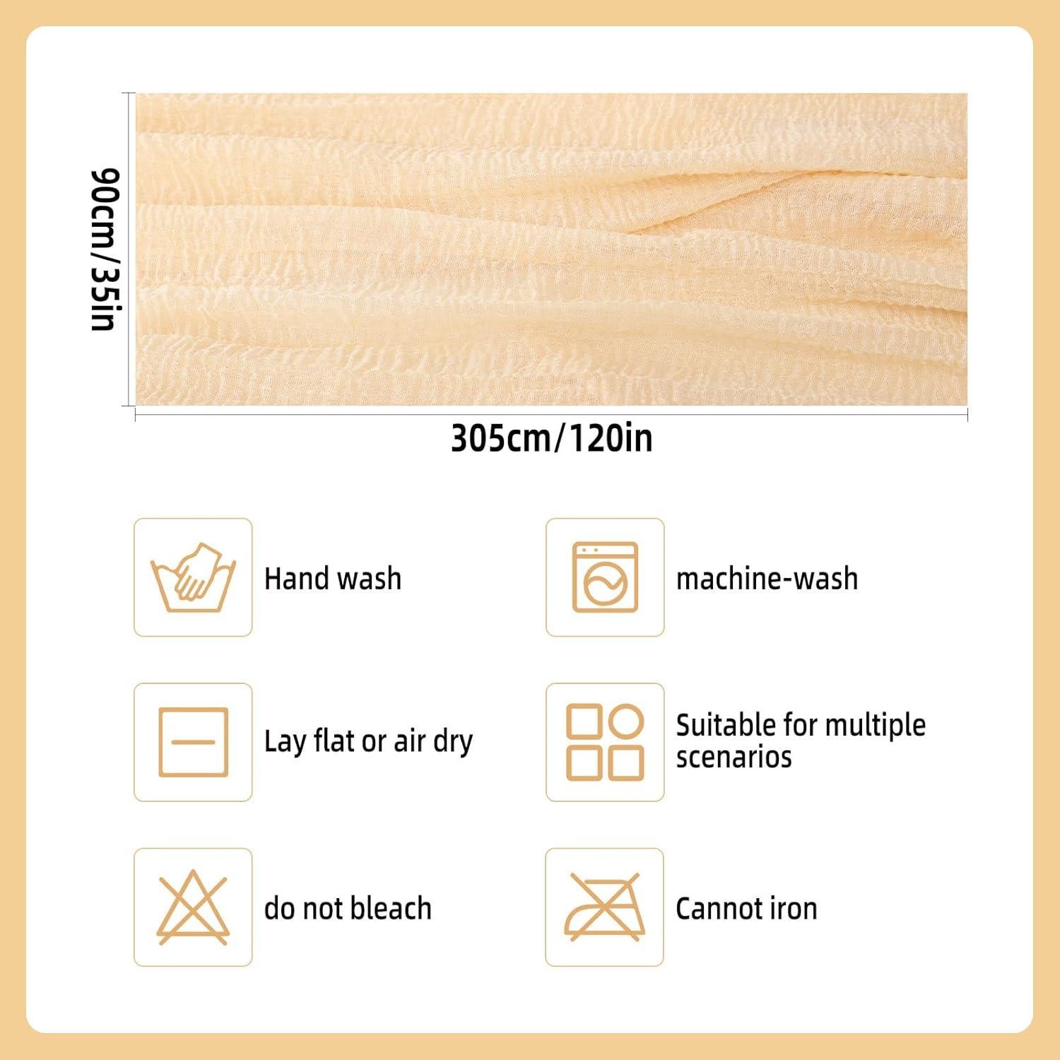 Corredor de Mesa de Gasa Beige 89x305 cm Blissource 6 Piezas