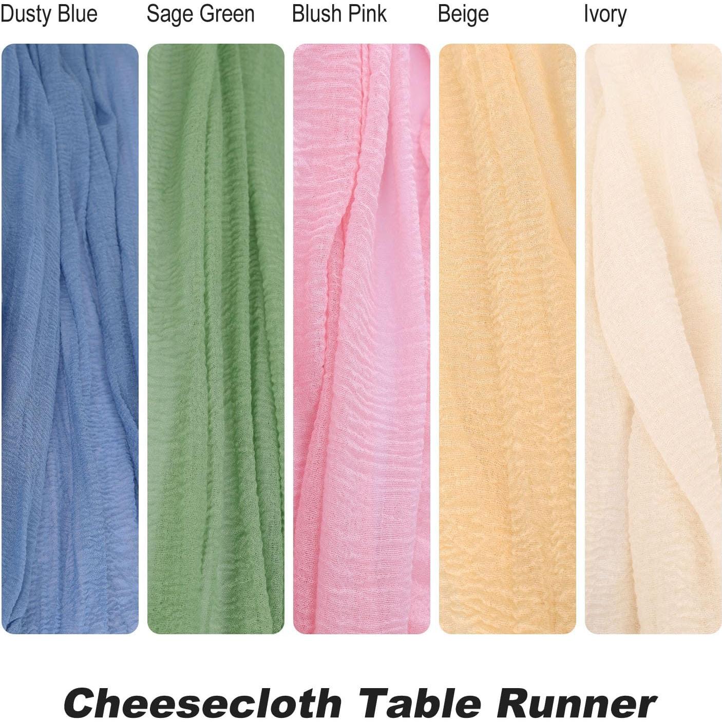 Corredor de Mesa de Gasa Beige 89x305 cm Blissource 6 Piezas