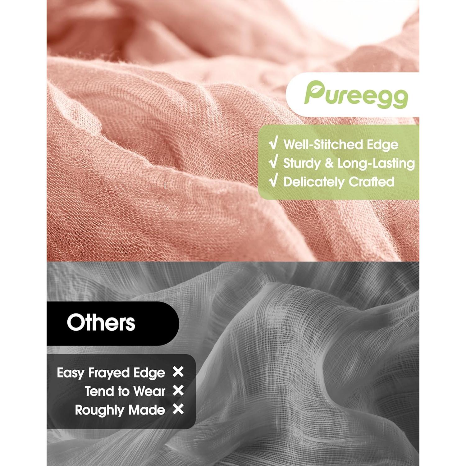 Camino de Mesa Cheesecloth Pureegg 2 Piezas Rosa Polvoriento 35x120 cm