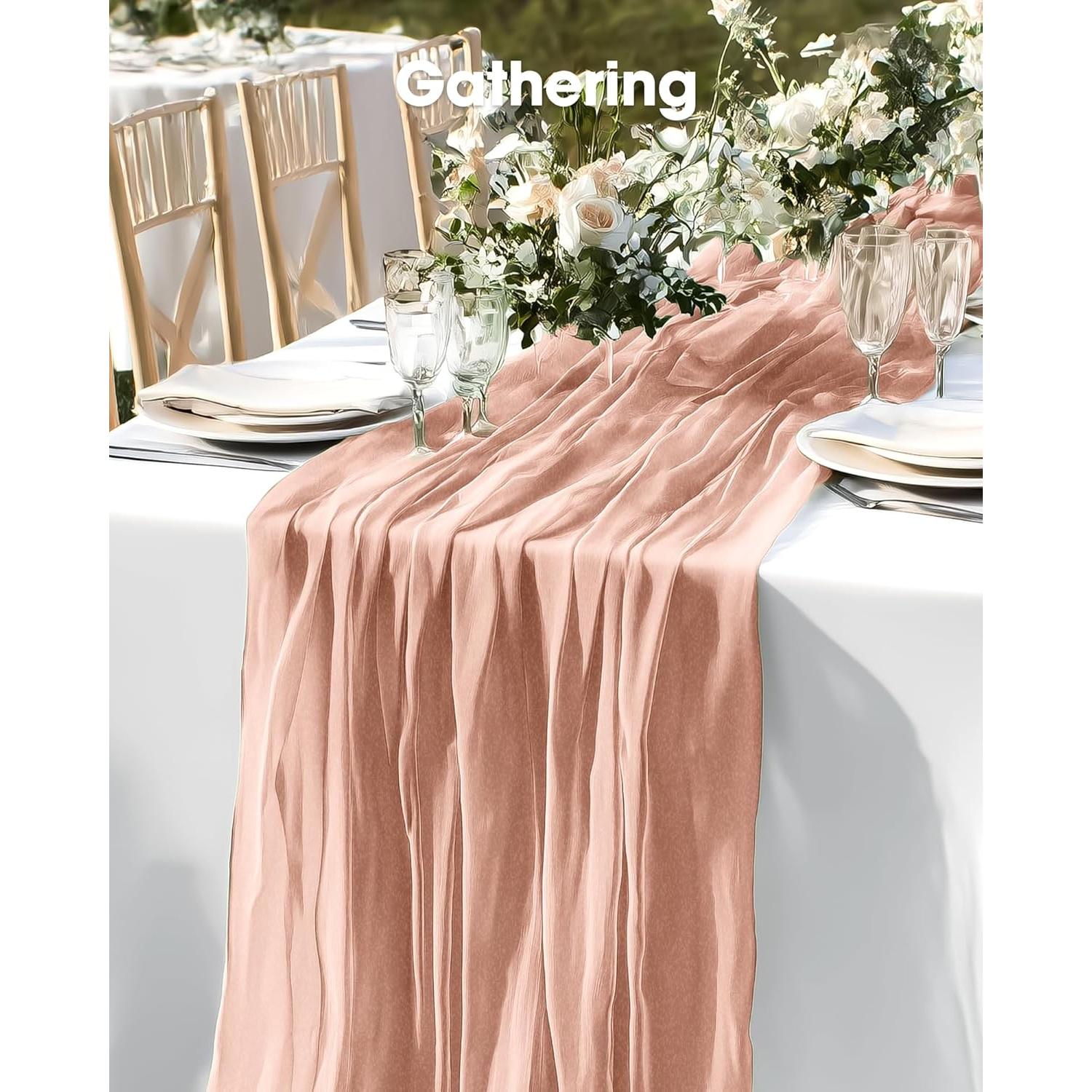 Camino de Mesa Cheesecloth Pureegg 2 Piezas Rosa Polvoriento 35x120 cm