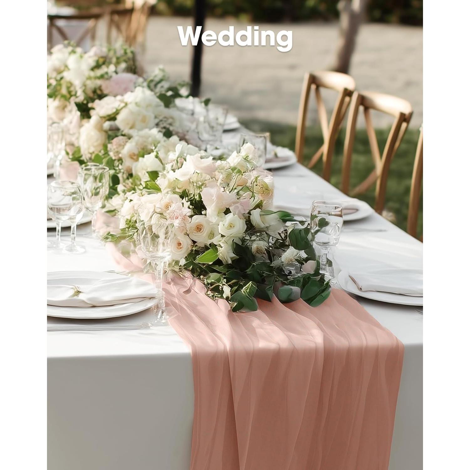 Camino de Mesa Cheesecloth Pureegg 2 Piezas Rosa Polvoriento 35x120 cm