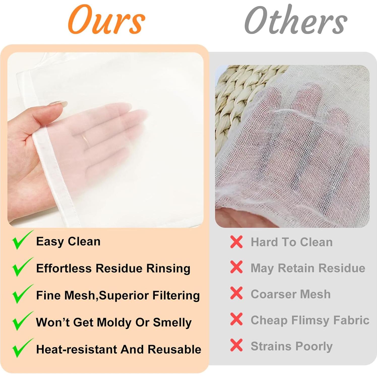 Bolsas de Tela Reutilizables Dizaolive para Filtrar Alimentos - 3 Piezas