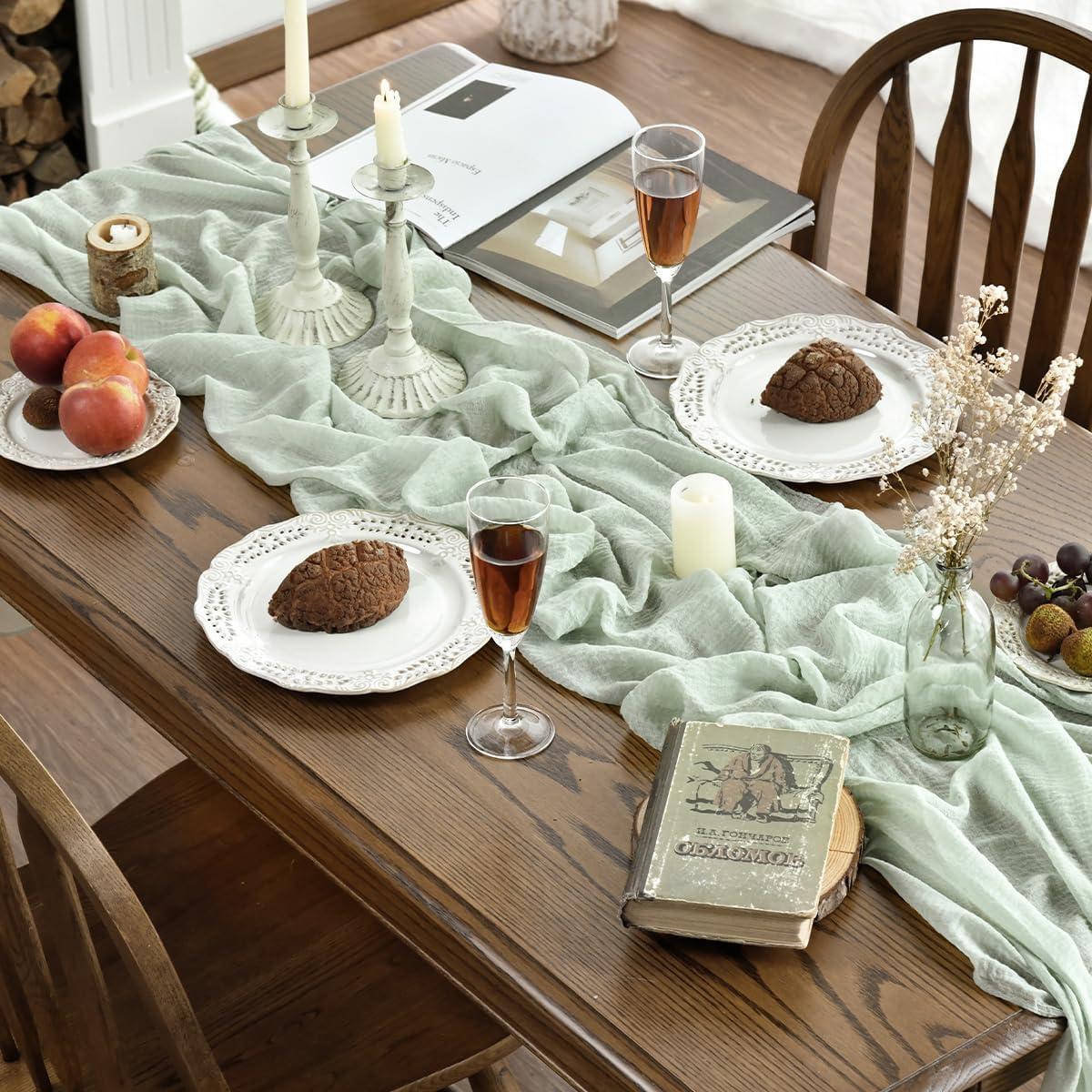 Corredor de Mesa Artoid Mode Verde Salvia 120 cm Poliester