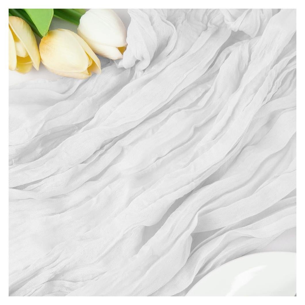 Caminito de Mesa de Tela de Queso HimBen 304.8x88.9 cm Blanco