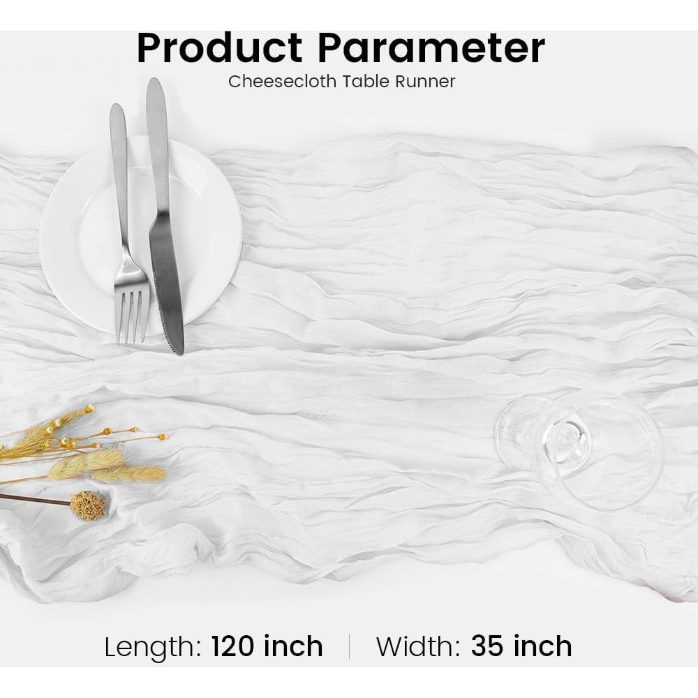 Caminito de Mesa de Tela de Queso HimBen 304.8x88.9 cm Blanco