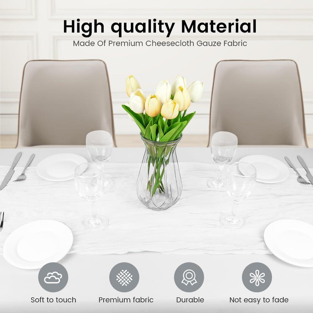 Caminito de Mesa de Tela de Queso HimBen 304.8x88.9 cm Blanco