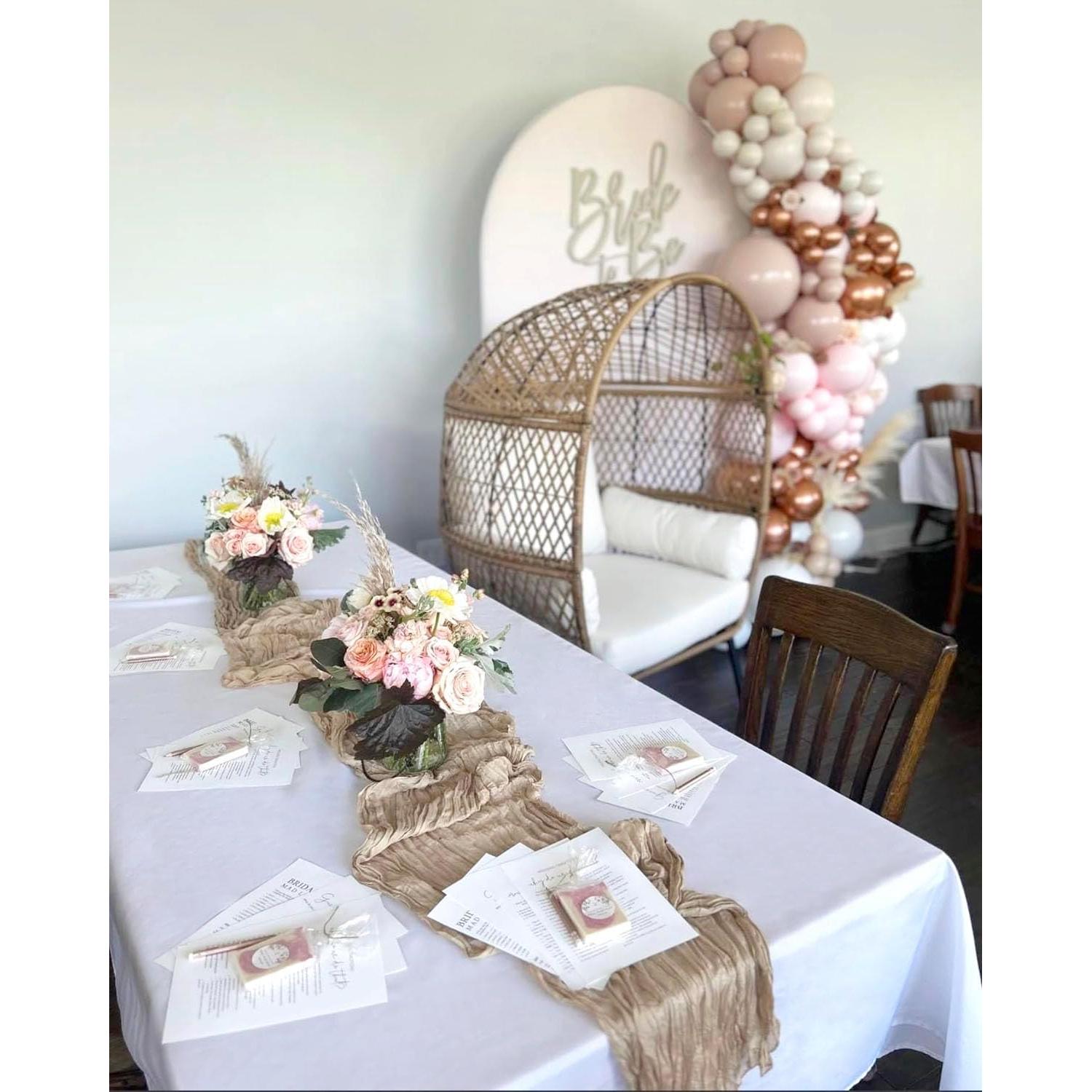 Corredor de Mesa de Gasa Beige 304.8 cm x 88.9 cm 1 Pcs