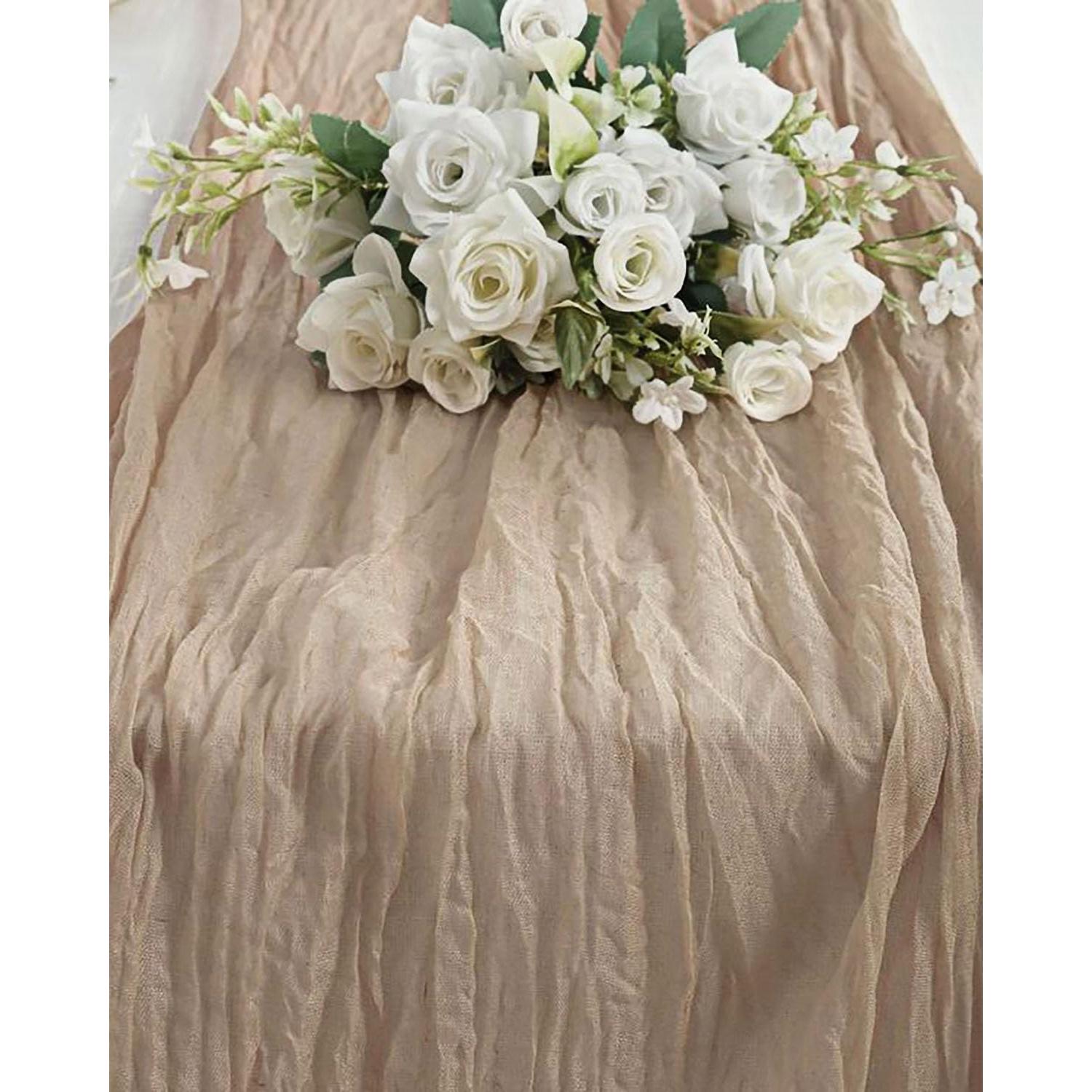 Corredor de Mesa de Gasa Beige 304.8 cm x 88.9 cm 1 Pcs
