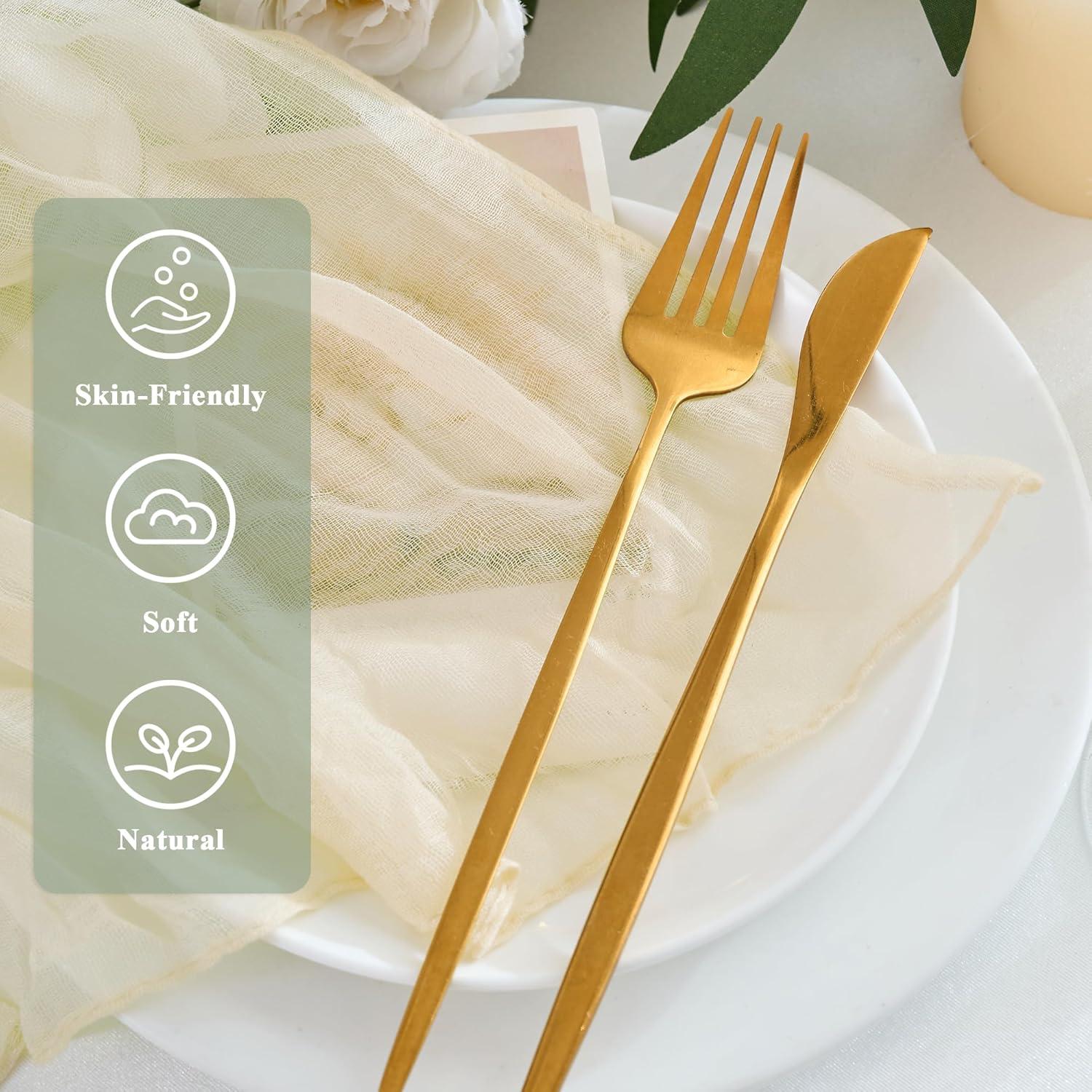 Paquete de 12 Servilletas de Gasa Beige 50.8cm Xiomot