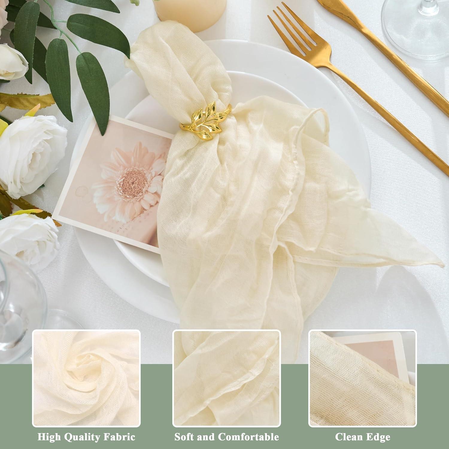 Paquete de 12 Servilletas de Gasa Beige 50.8cm Xiomot