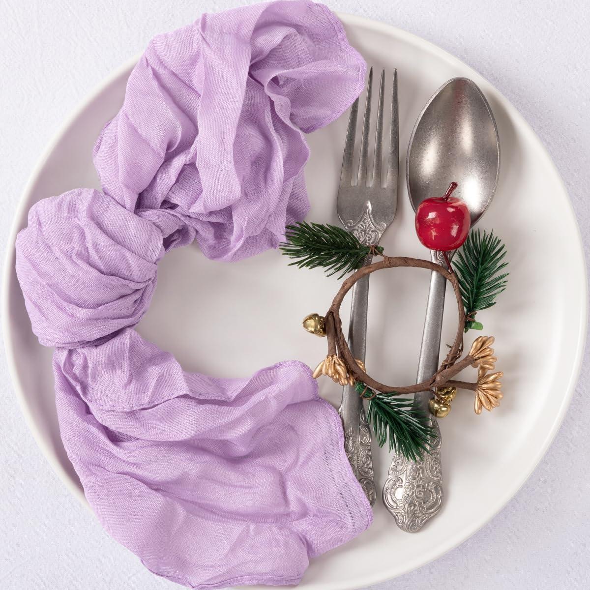 Juego de 10 Servilletas de Gasa MLMC Lila 53cm x 53cm