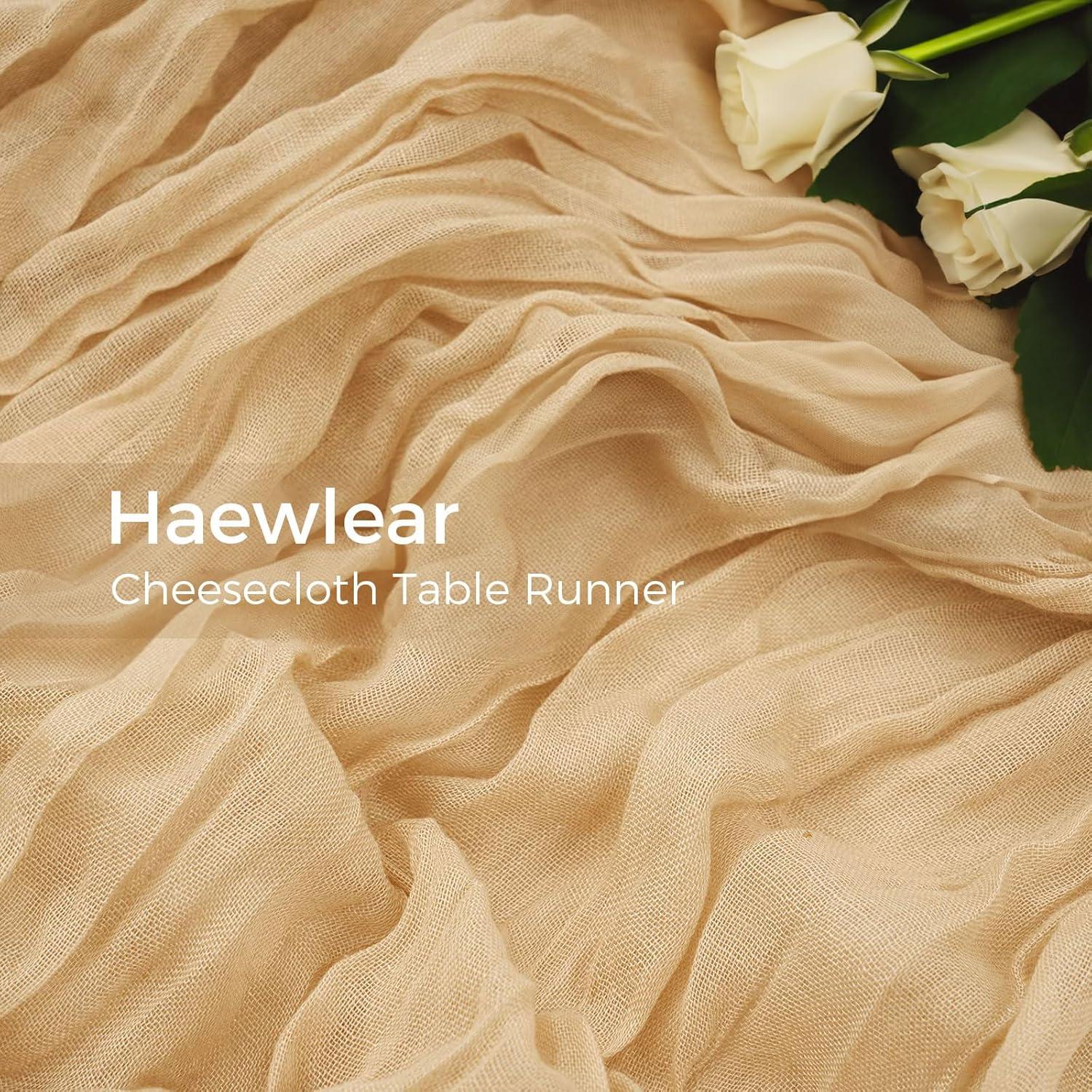 Paquete de 12 Caminos de Mesa de Gasa Beige 89x305 cm