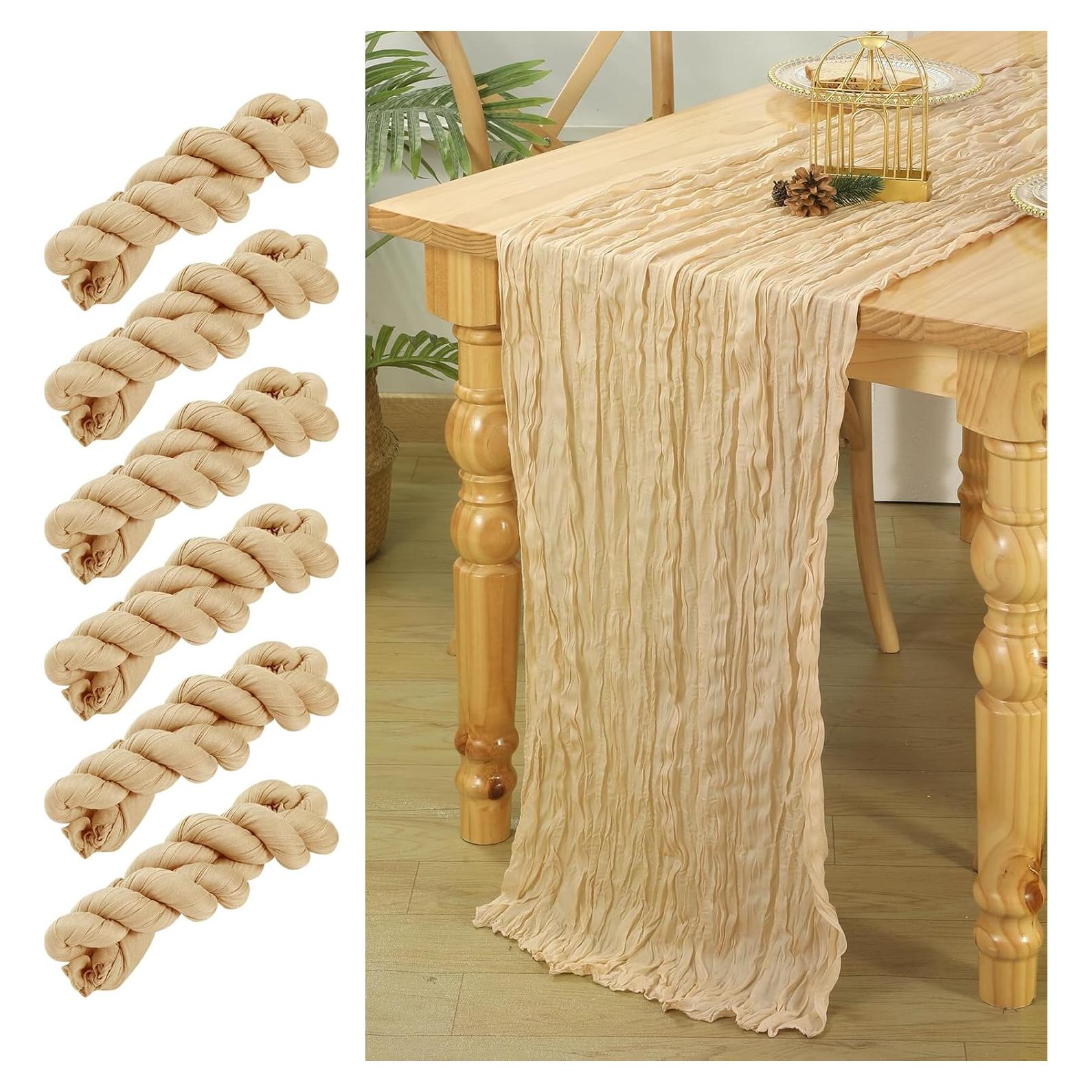 Cubre Mesa de Gasa Champagne GARENY 6 Pcs 89x305 cm