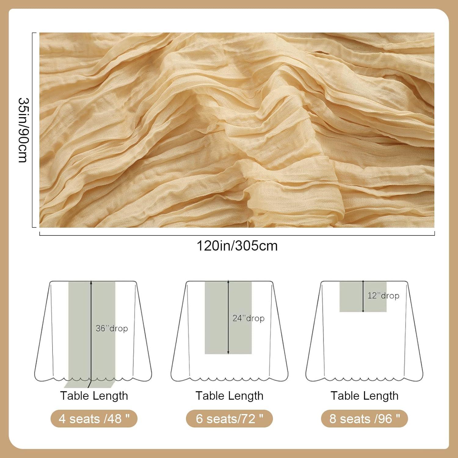 Cubre Mesa de Gasa Champagne GARENY 6 Pcs 89x305 cm