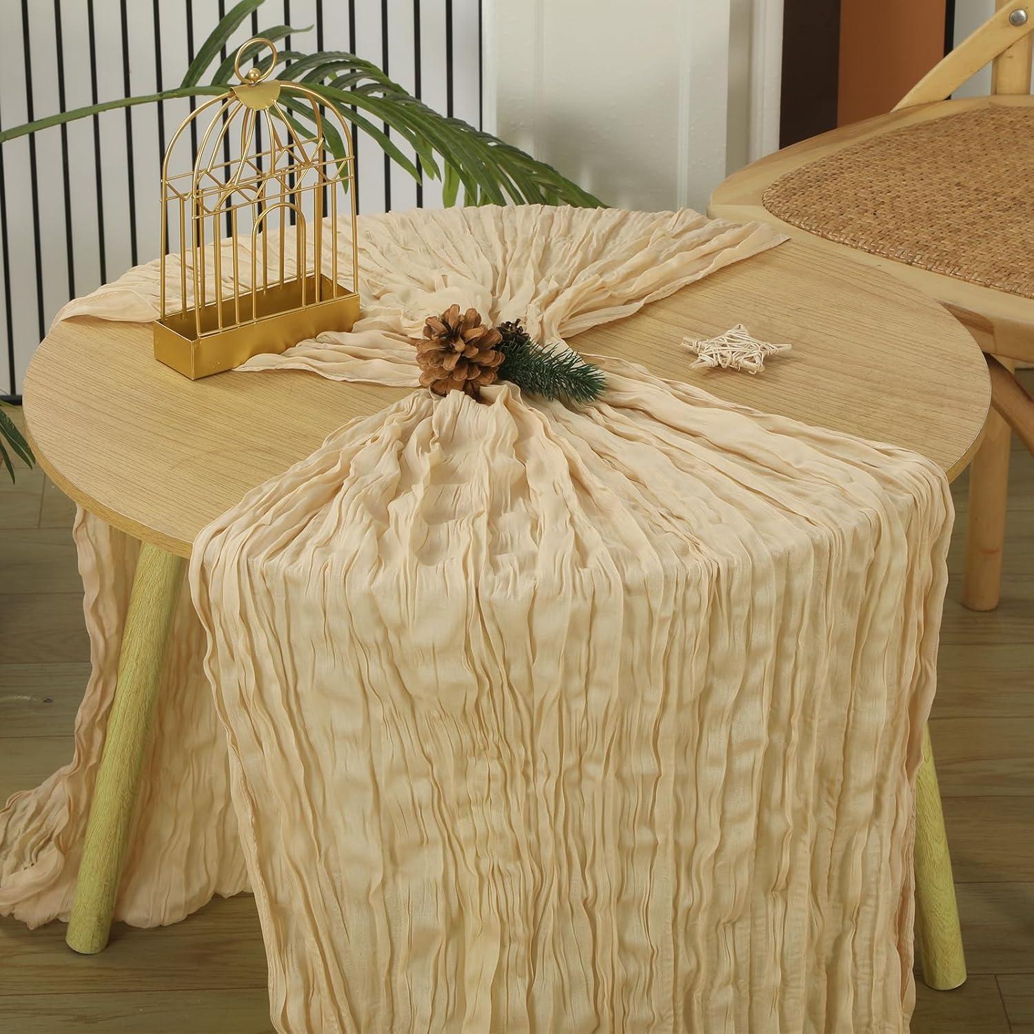 Cubre Mesa de Gasa Champagne GARENY 6 Pcs 89x305 cm