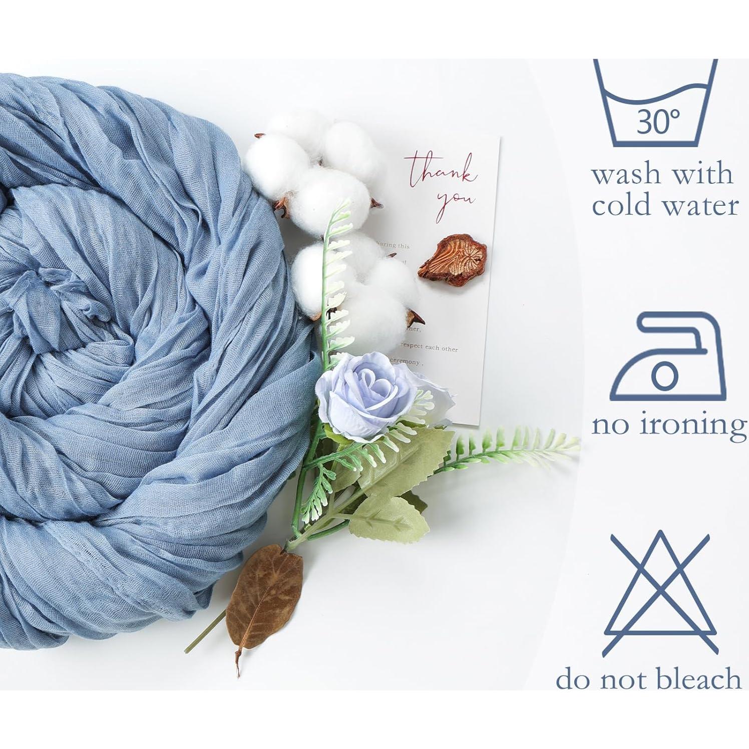 Paquete de 6 Caminos de Mesa Azul Polvoriento 89x305 cm Gasa