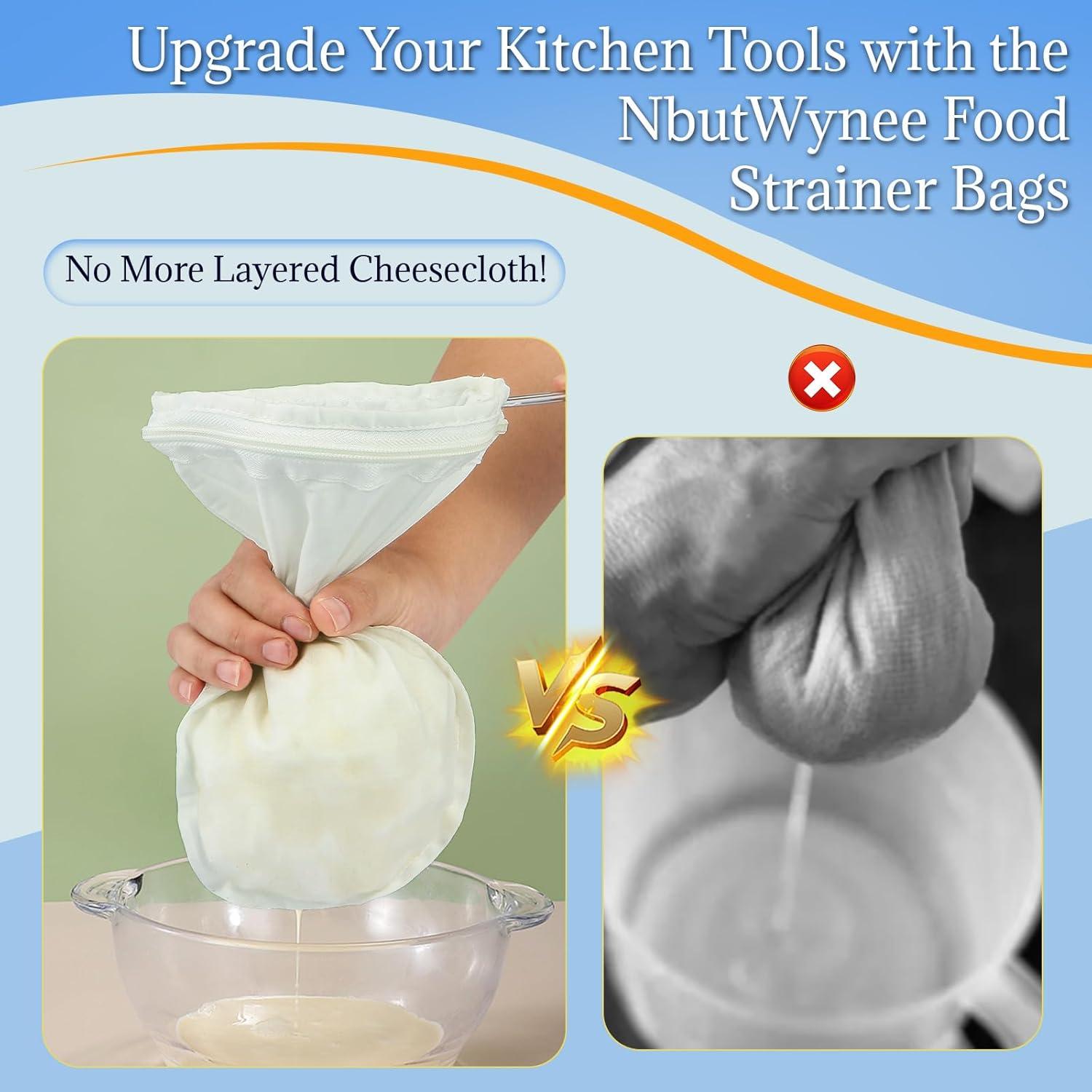 Colador de Malla Fina NbutWynee con 3 Bolsas Reutilizables