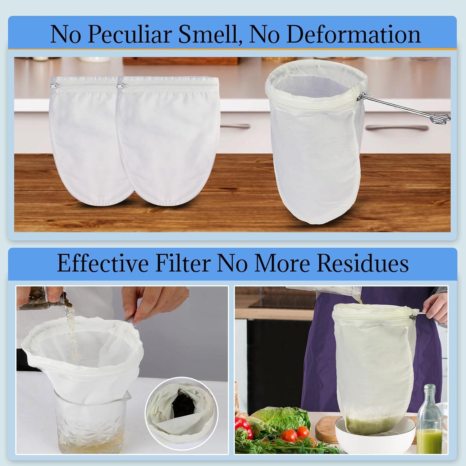 Colador de Malla Fina NbutWynee con 3 Bolsas Reutilizables